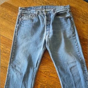LEVIS BLUE DENIM JEANS MENS SIZE 34 XX 30 Vintage 501 Button Fly
